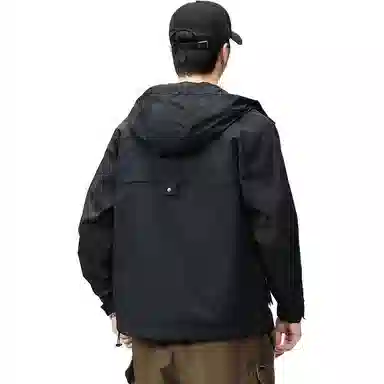 男生美式潮牌三防宽松舒适登山运动连帽时尚百搭软壳  防水防风保暖冲锋衣 男女同款