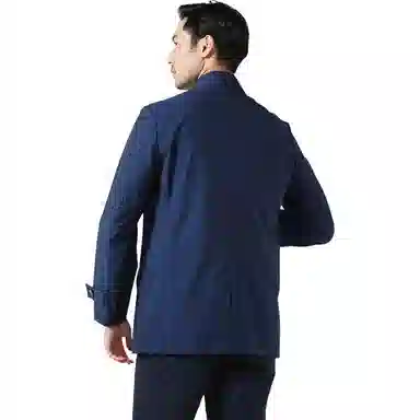 佛朗尼·齐拉 商务休闲绅士纯色单排扣风衣 男款 藏青色
