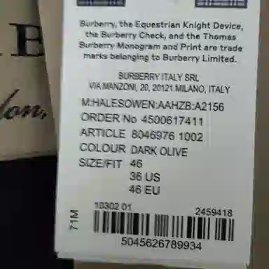 Burberry FW23 Deep Olive Coat