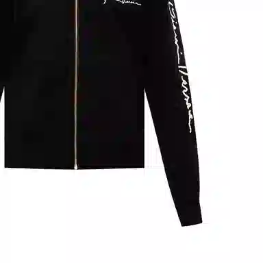 Versace Logo Embroidered Zip Jacket Black