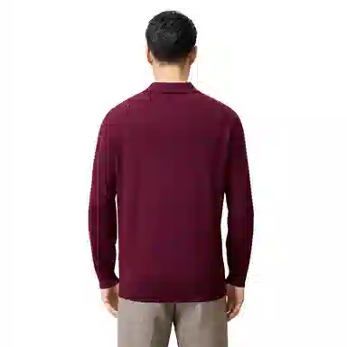 恒源祥 针织时尚翻领纯色毛衣 男款