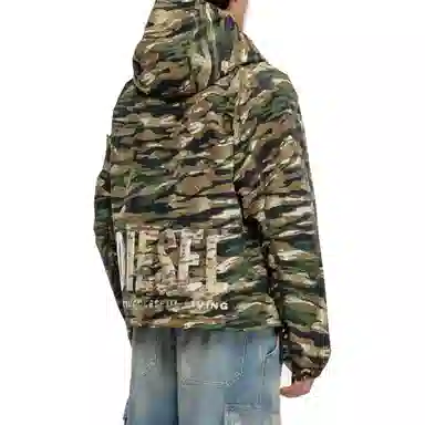 DIESEL Camouflage Hoodie Jacket