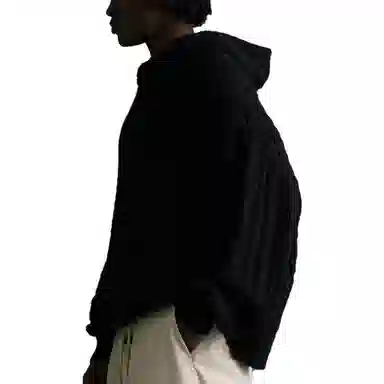 Fear of God Essentials FW23 Cable Knit Hoodie Jet Black