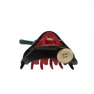 丹琴 可爱设计感纽扣半扎发高端后脑勺 树脂 发夹 女款