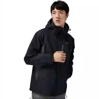 探路者  三合一防水防风耐磨保暖 冲锋衣 男款 黑色/深灰