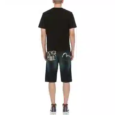 EVISU SS22 Seagull Print Denim Shorts