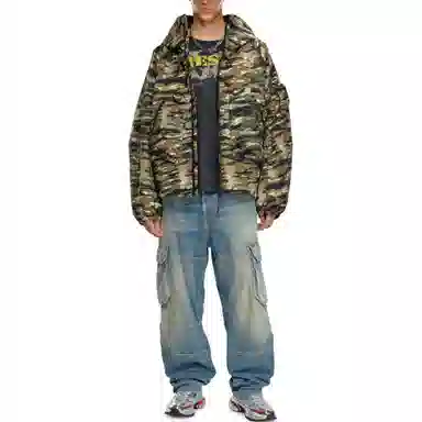 DIESEL Camouflage Hoodie Jacket