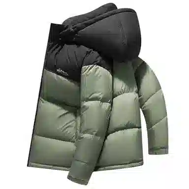 鸭鸭 户外极寒尚韩版休闲百搭拼色短款外套运动保暖可拆卸面包羽绒服 男女同款