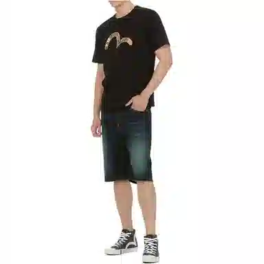 EVISU SS22 Seagull Print Denim Shorts