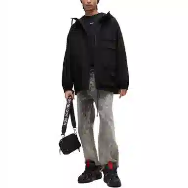 HUGO BOSS Water-Repellent Parka Jacket With Stacked-Logo Buckle