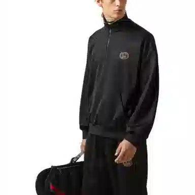 GUCCI Logo Embroidered Zip Jacket