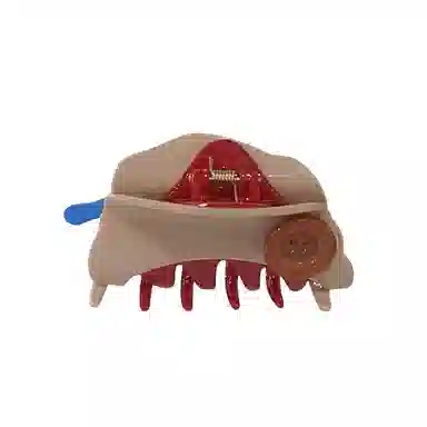 丹琴 可爱设计感纽扣半扎发高端后脑勺 树脂 发夹 女款