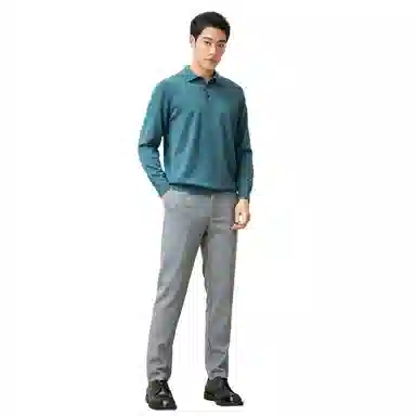 恒源祥 针织时尚翻领纯色毛衣 男款