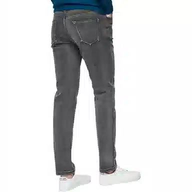 才子 修身舒适纯色中腰牛仔裤 男款 浅灰色