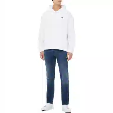 Calvin Klein Embroidered Hoodie White