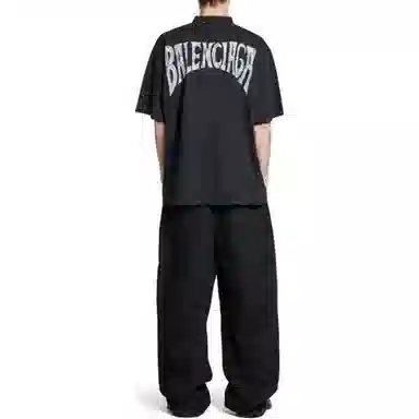 Balenciaga Hand-Drawn T-Shirt Black Faded