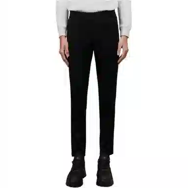 比音勒芬 纯色中腰质感休闲裤 男款 黑色