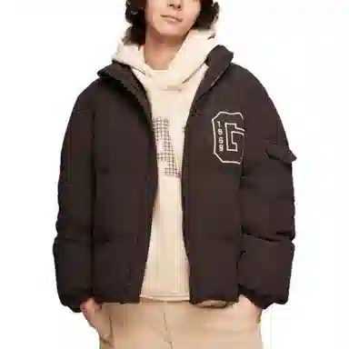 GAP Letter Print Hoodie Down Jacket Unisex