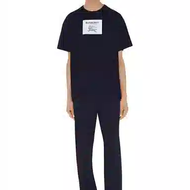 Burberry SS23 Logo Crewneck T-Shirt Navy