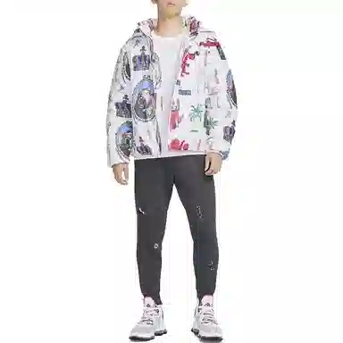Nike Therma-FIT Printed Hooded Jacket White
