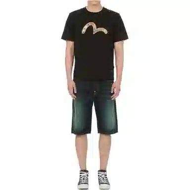 EVISU SS22 Seagull Print Denim Shorts