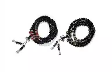 百利金 六字真言 创意设计国潮新中式复古简约精致转运 虎睛石多圈手饰 黑曜石 玉石手串 男女同款情侣款