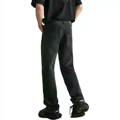 FAIRWHALE Straight Zip Jeans Black