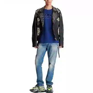 BALMAIN Metallic Flocked T