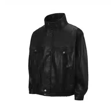 Zanshi Retro Leather Jacket Black