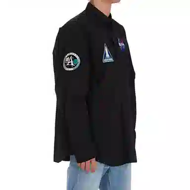 Balenciaga NASA Embroidered Long Sleeve Shirt Black