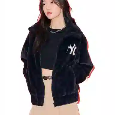 MLB Yankees Logo Fleece Jacket Black