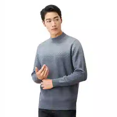 恒源祥 加厚套头半高领长袖针织毛衣 男款