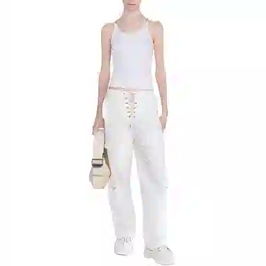 DION LEE SS24 WIRE STRAP TANK IVORY