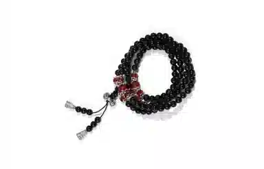 百利金 六字真言 创意设计国潮新中式复古简约精致转运 虎睛石多圈手饰 黑曜石 玉石手串 男女同款情侣款