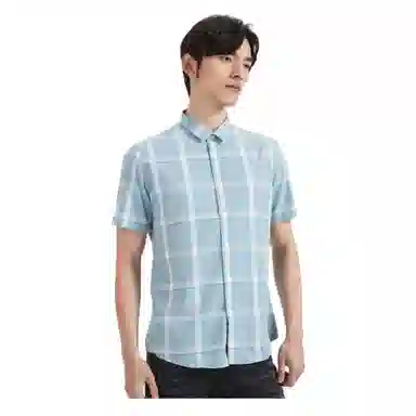 才子 翻领修身短袖衬衫 男款