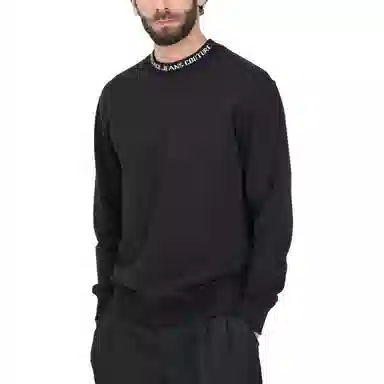 Versace Jeans Couture Letter Print Crewneck Sweatshirt Black