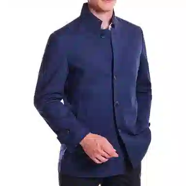 佛朗尼·齐拉 休闲薄款纯色风衣 男款 藏蓝色