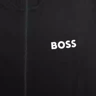 HUGO BOSS Logo Print Zip Jacket Black