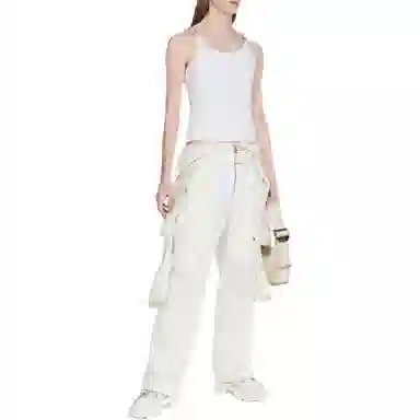 DION LEE SS24 WIRE STRAP TANK IVORY