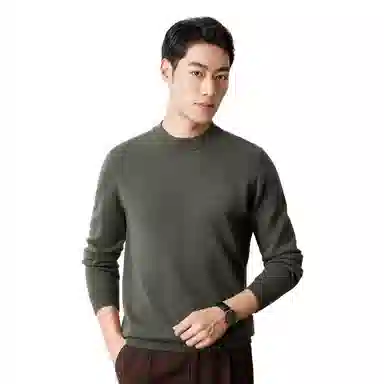 恒源祥 半高领纯羊毛针织毛衣 男款