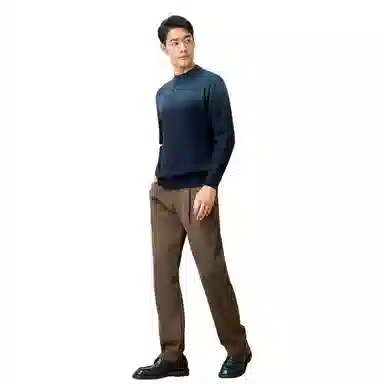 恒源祥 加厚套头半高领长袖针织毛衣 男款