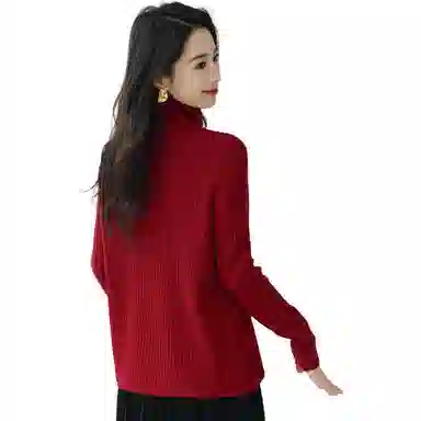 恒源祥 经典高领纯色套头长袖毛衣 女款