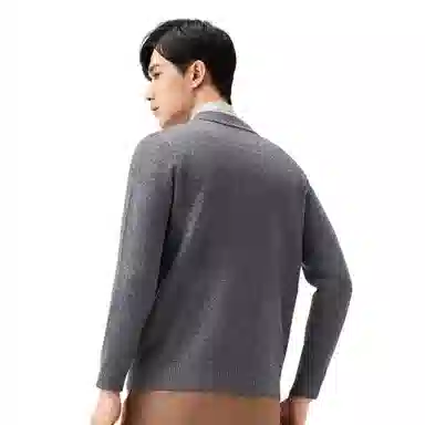 恒源祥 纯色半高领套头保暖针织毛衣 男款