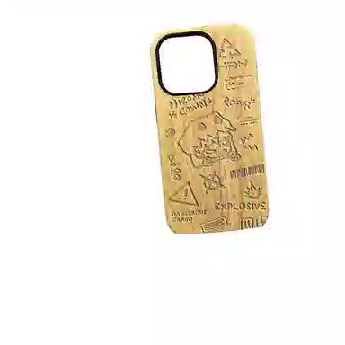 POP MART Hirono Onono Paper Box Monster Phone Case Wood Color
