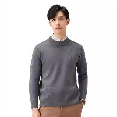 恒源祥 纯色半高领套头保暖针织毛衣 男款