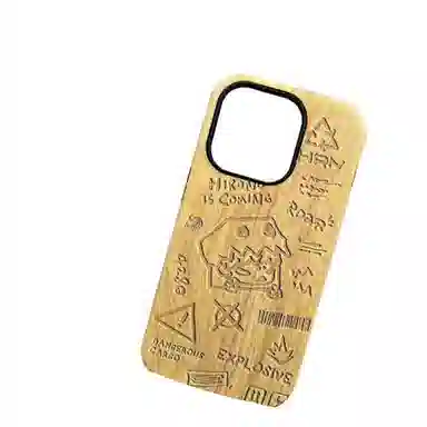 POP MART Hirono Onono Paper Box Monster Phone Case Wood Color