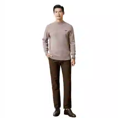 恒源祥 纯色半高领套头毛衣 男款