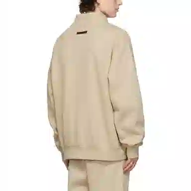 Fear of God Essentials FW21 Mock Neck Sweatshirt BeigeLinen Logo