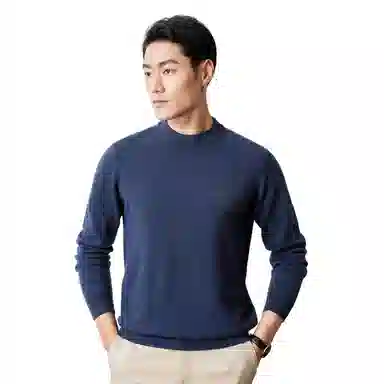 恒源祥 半高领纯羊毛针织毛衣 男款