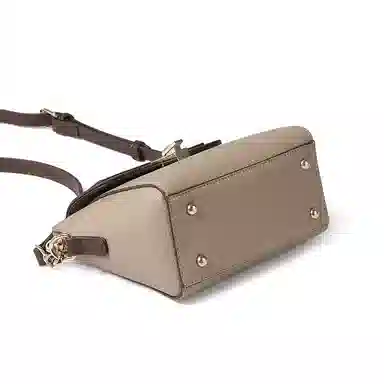 啄木鸟 时尚撞色通勤百搭荔枝纹设计 牛皮 单肩斜挎包 女款 卡其色